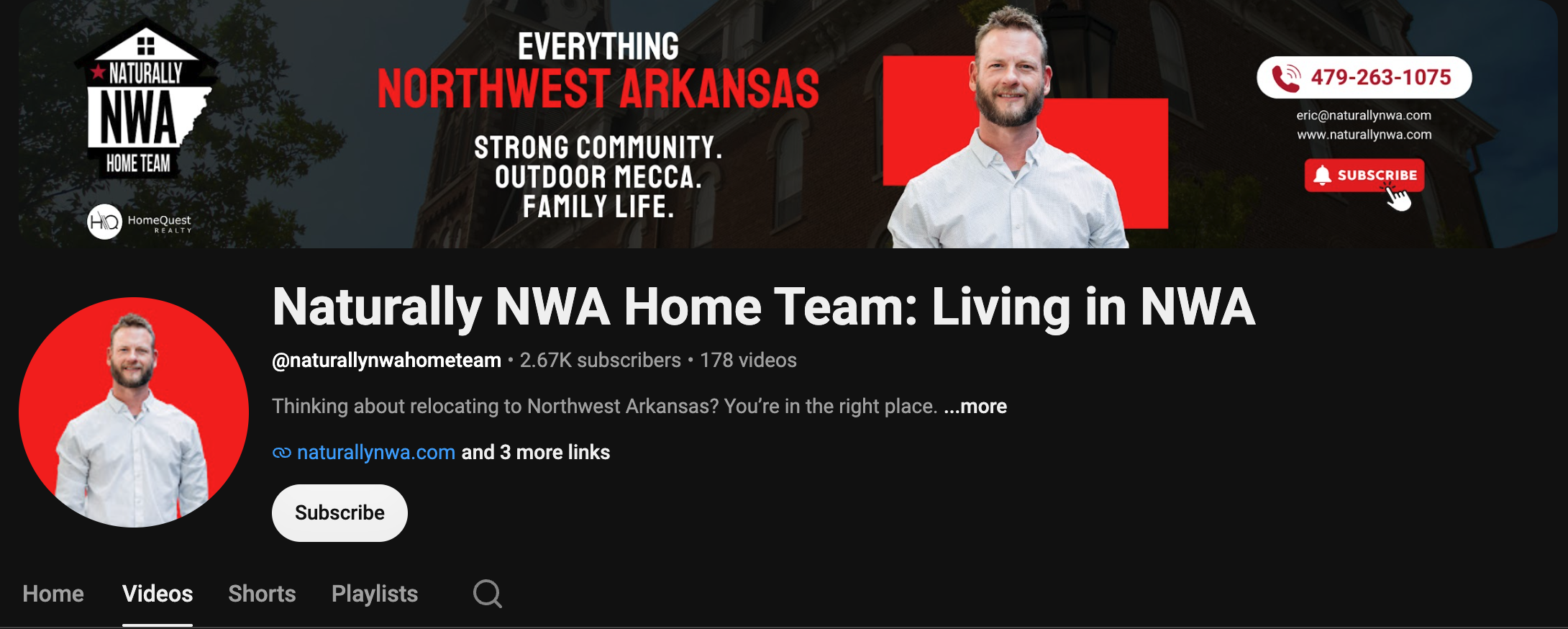 Screenshot of Eric’s Naturally NWA Home Team YouTube channel